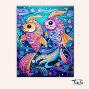 Twin Koi paint by numbers kit