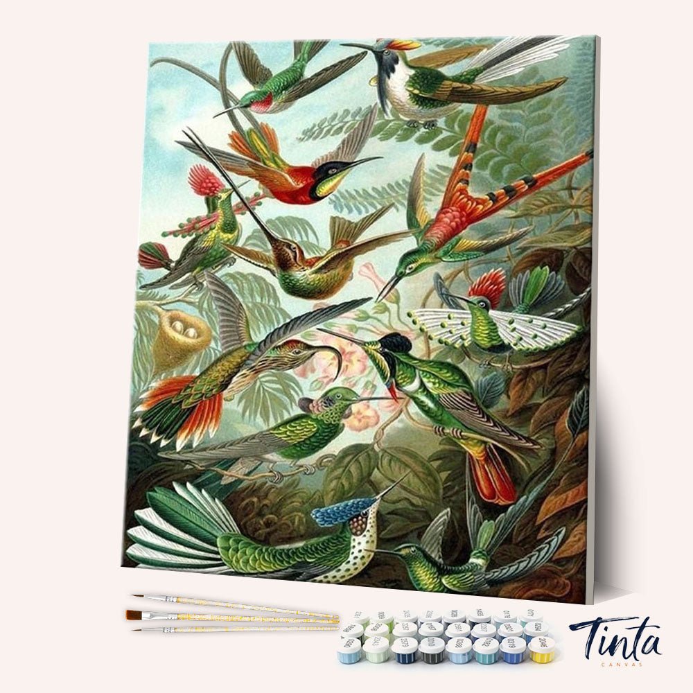 Hummingbirds paint by numbers kit