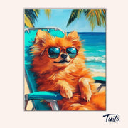 Beach Chill Pup paint by numbers kit