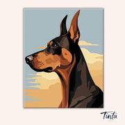 Doberman Pinscher paint by numbers kit