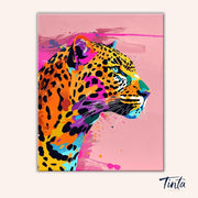 Neon Leopard Grace paint by numbers kit