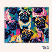 Pug Parade paint by numbers kit