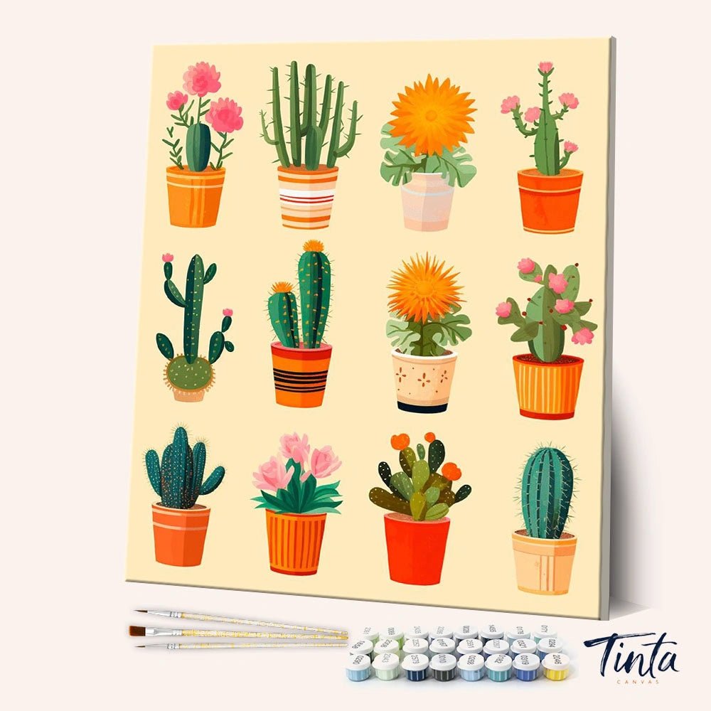 Cactus Collection paint by numbers kit