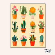 Cactus Collection paint by numbers kit