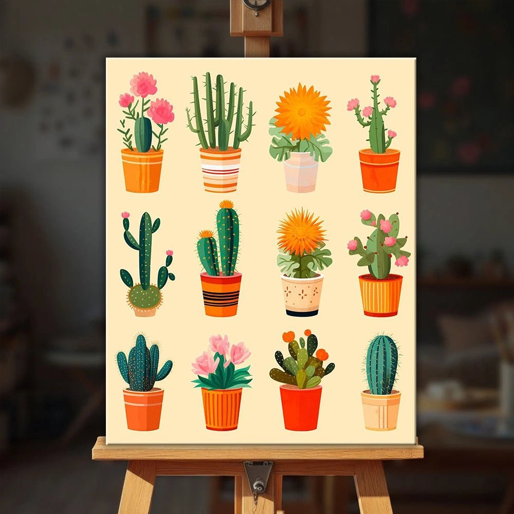 Cactus Collection paint by numbers kit