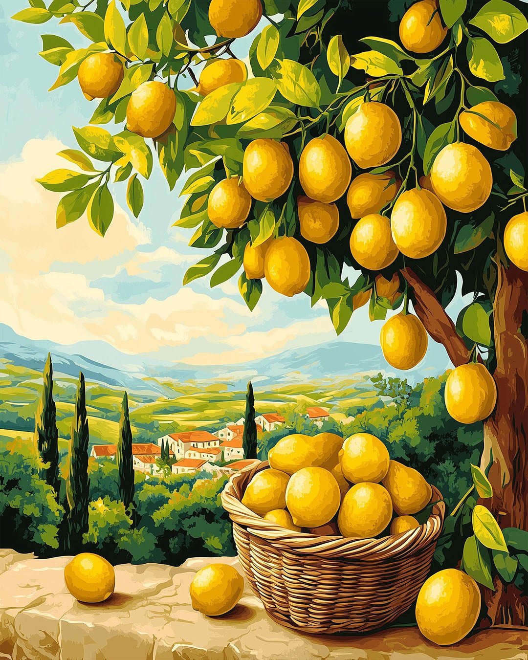 Tuscan Lemon Bliss paint by numbers kit