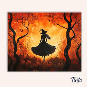 Autumn Witch paint by numbers kit