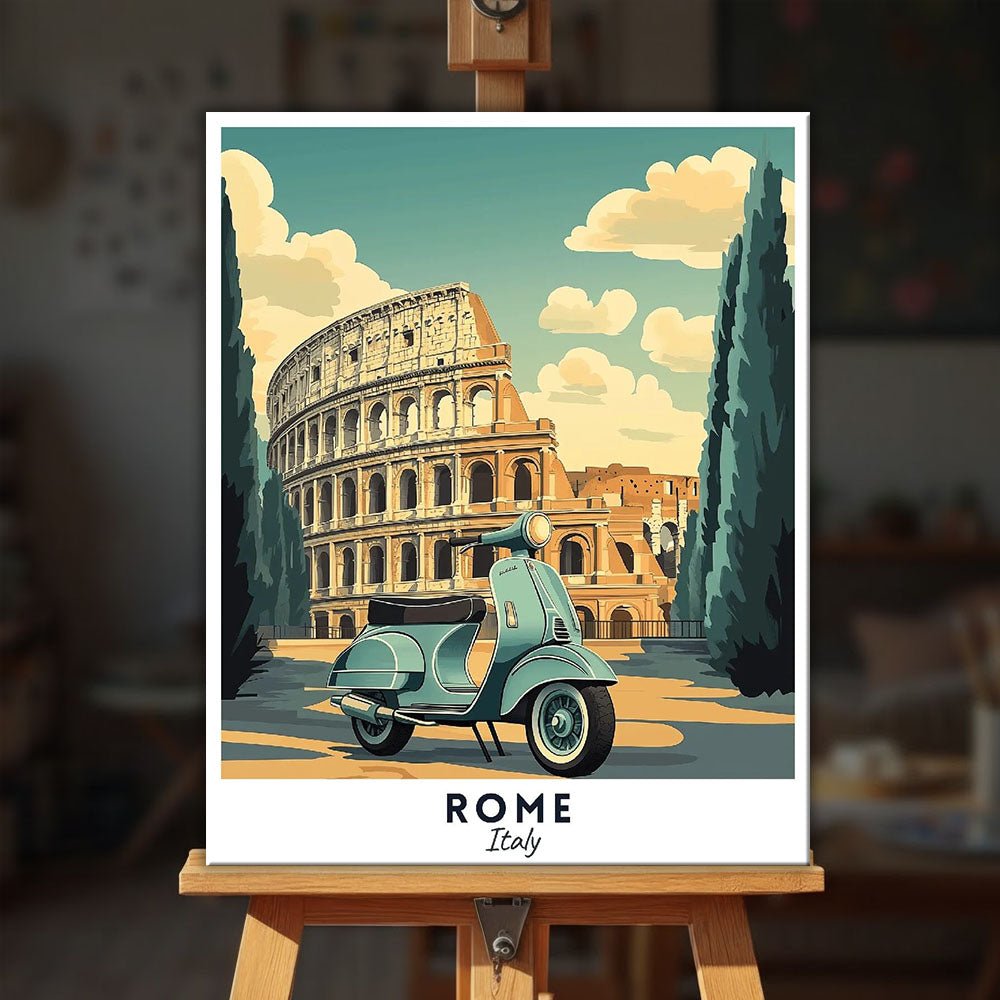 Rome - Travel Poster paint by numbers kit