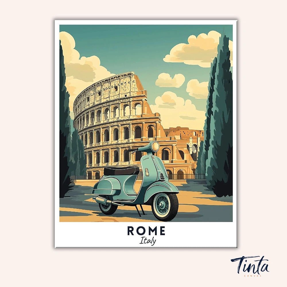 Rome - Travel Poster paint by numbers kit