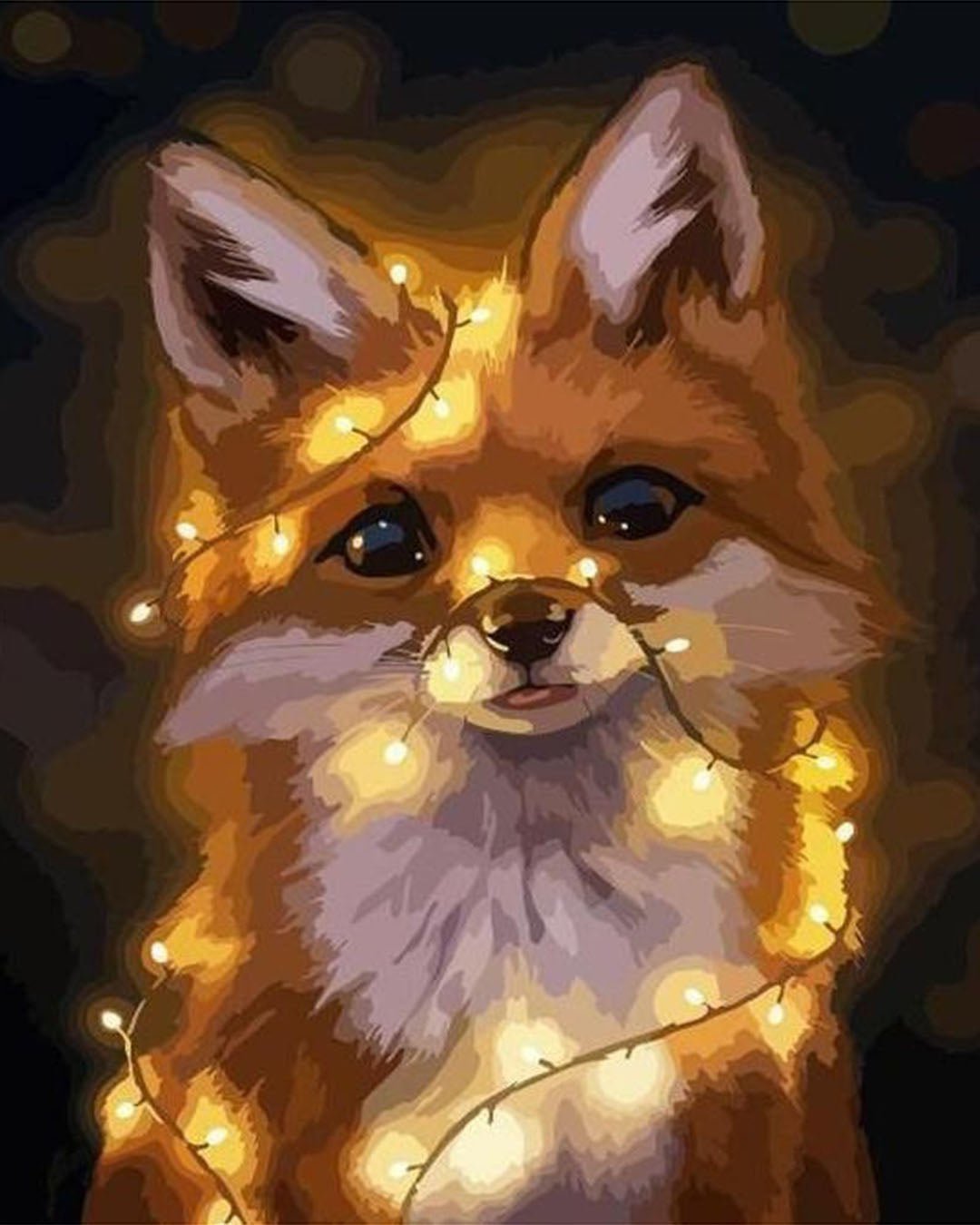 Lighted Fox paint by numbers kit
