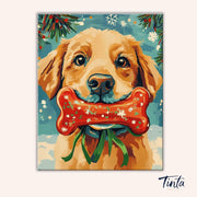 Holiday Puppy paint by numbers kit