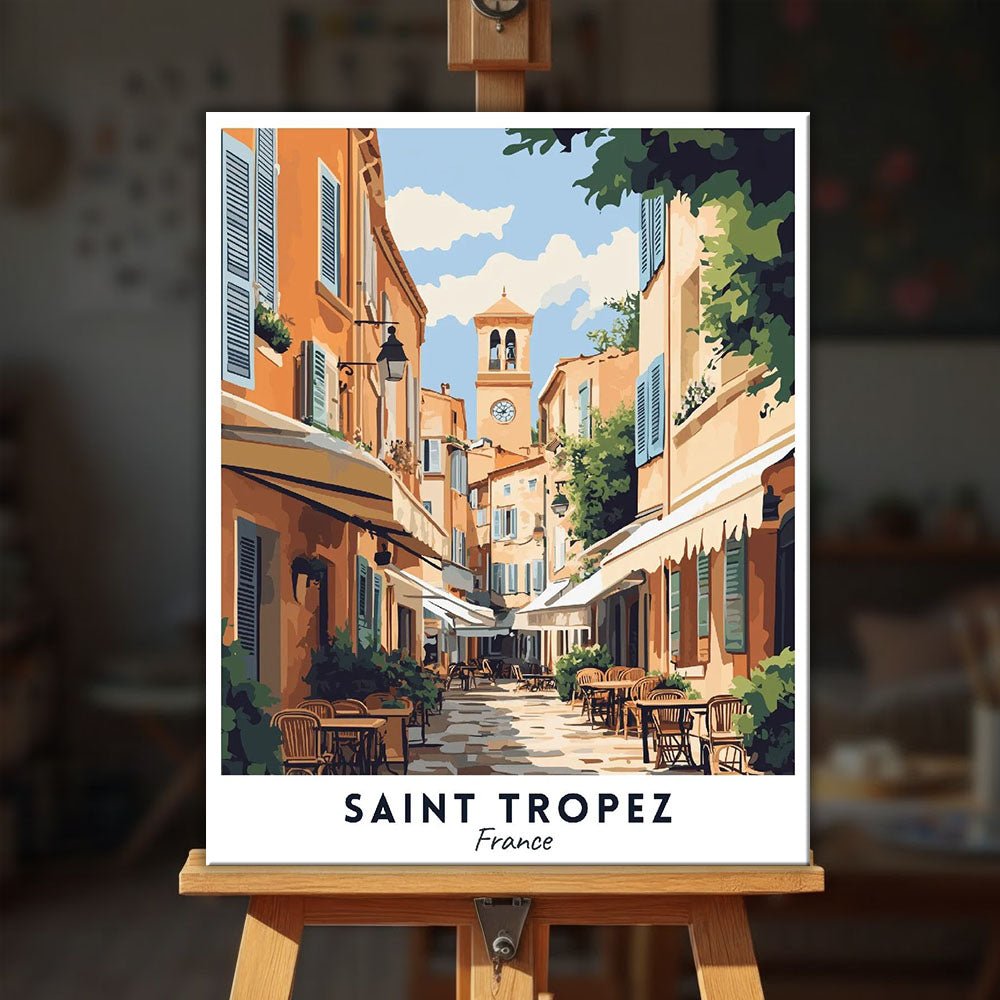 Saint Tropez - Travel Poster paint by numbers kit