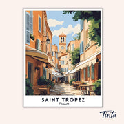 Saint Tropez - Travel Poster paint by numbers kit
