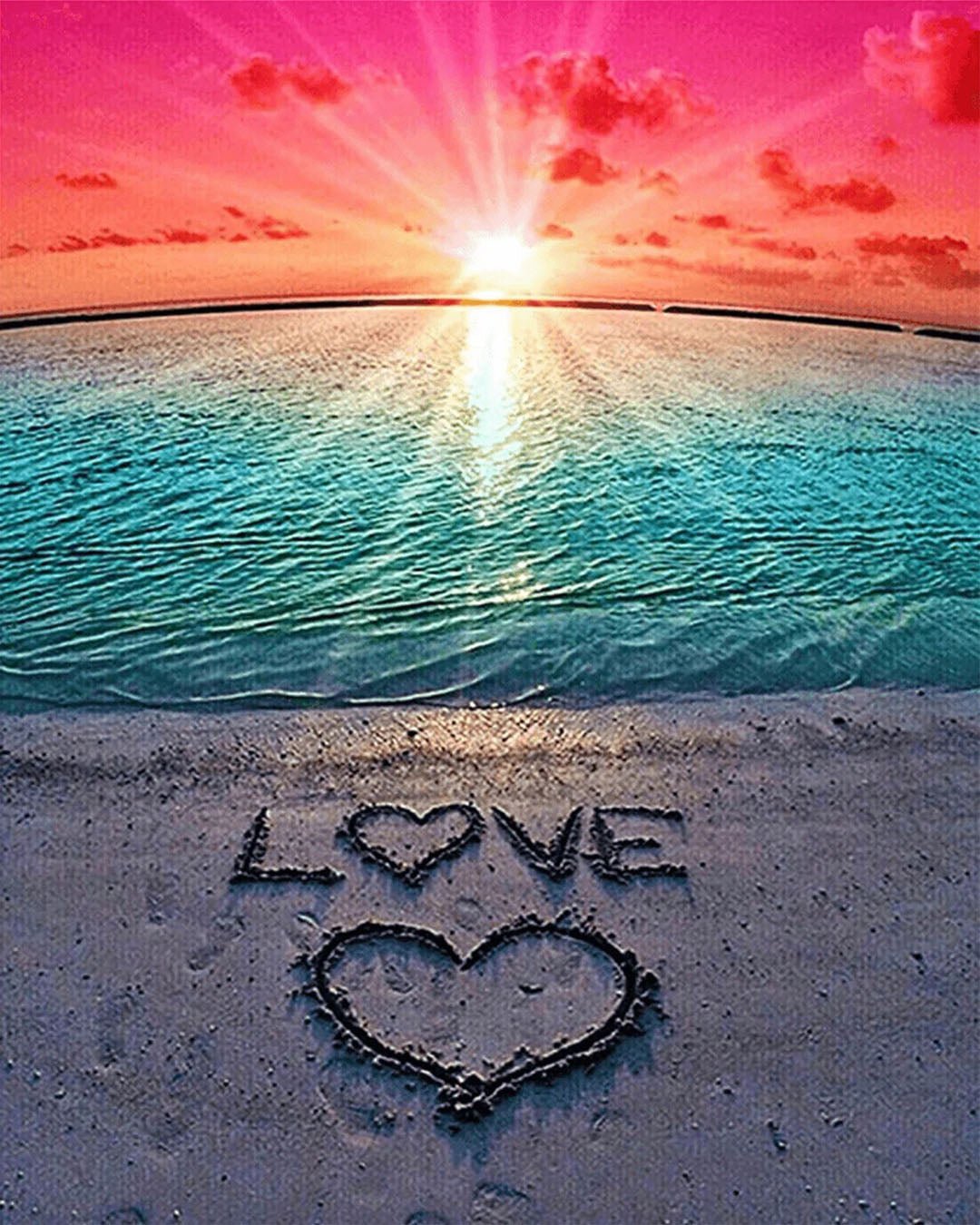 Love Beach paint by numbers kit
