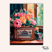 Floral Radio paint by numbers kit