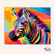 Radiant Zebra paint by numbers kit