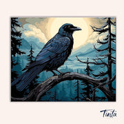 Moonlit Raven paint by numbers kit