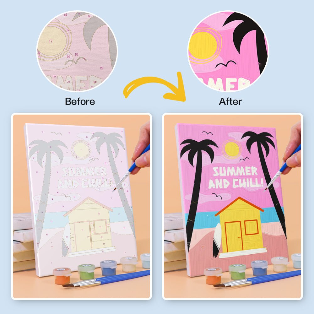Endless Summer Escape - Mini Paint by Numbers Kit (6 Pieces) paint by numbers kit