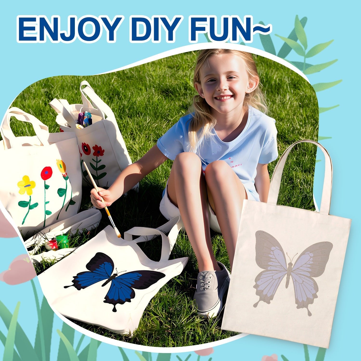 Sapphire Butterfly Carry Bag paint by numbers kit