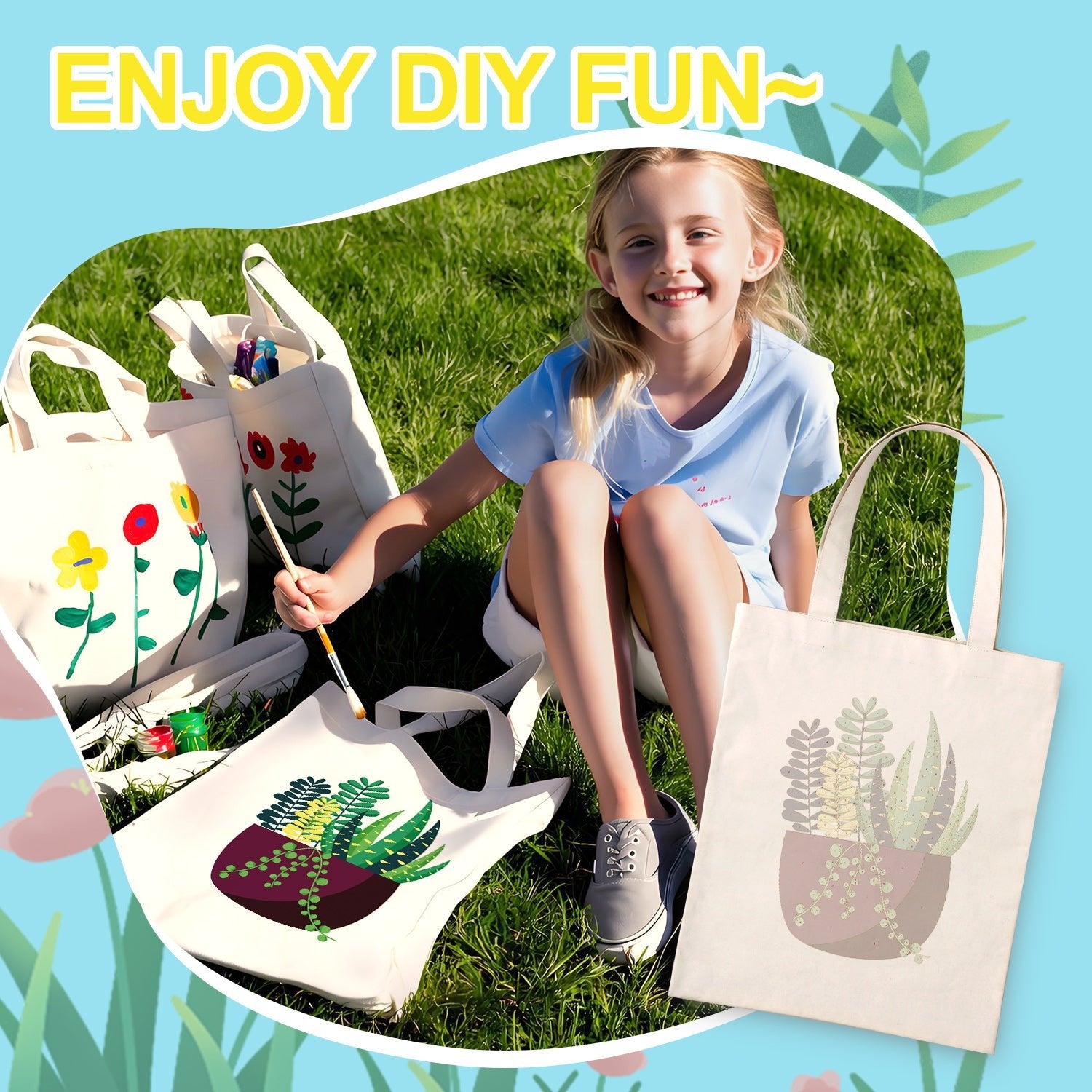 Urban Plant Carry Bag paint by numbers kit