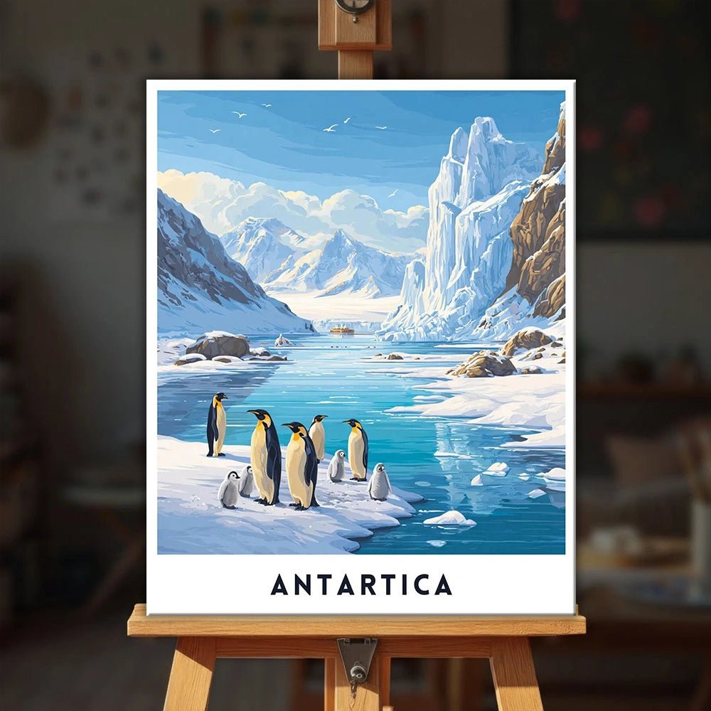 Póster de viaje de la Antártida