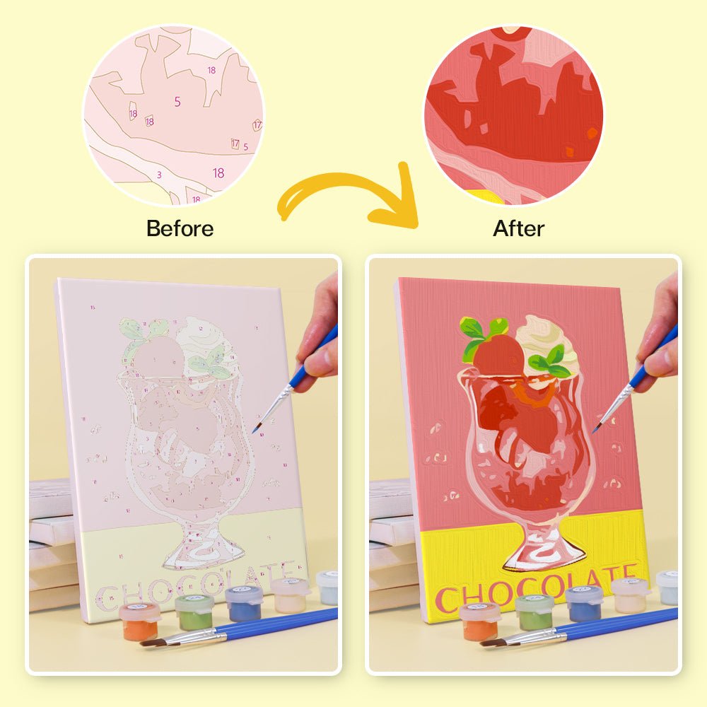 Chocolate Treats - Mini Paint by Numbers Kit (6 Pieces) paint by numbers kit