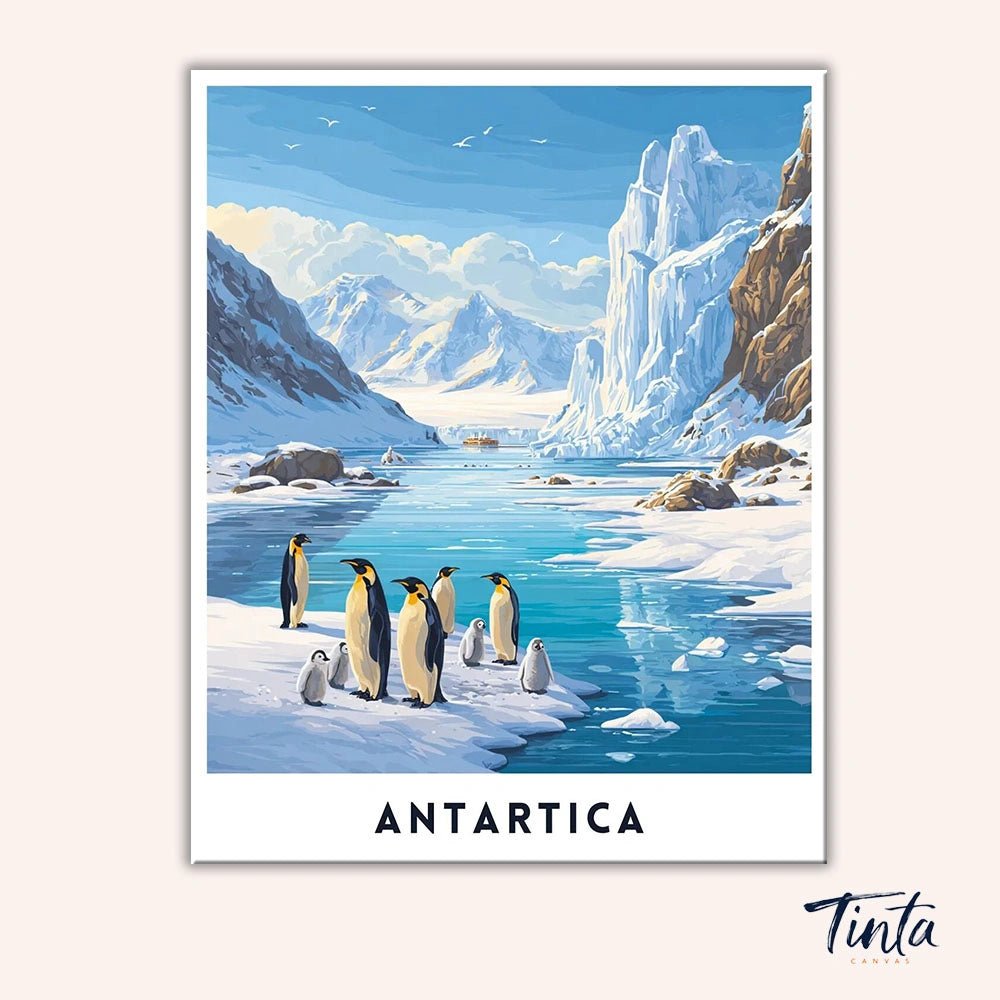 Póster de viaje de la Antártida