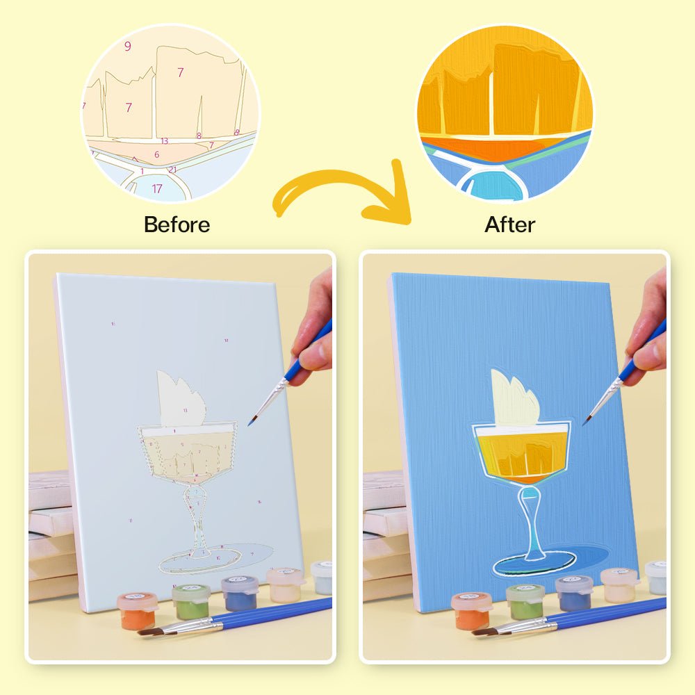 Velvet Cocktail Evenings - Mini Paint by Numbers Kit (6 Pieces) paint by numbers kit