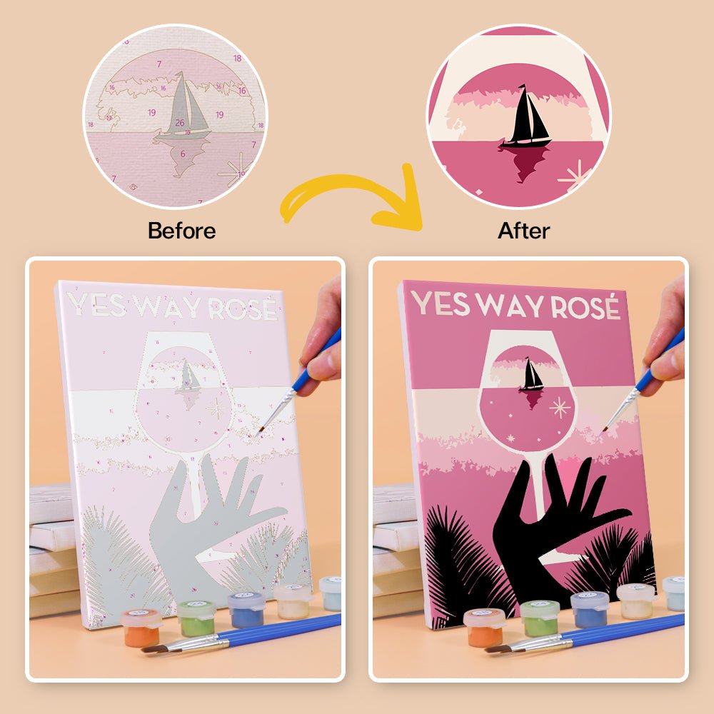 Rosé Hour Reverie - Mini Paint by Numbers Kit (6 Pieces) paint by numbers kit