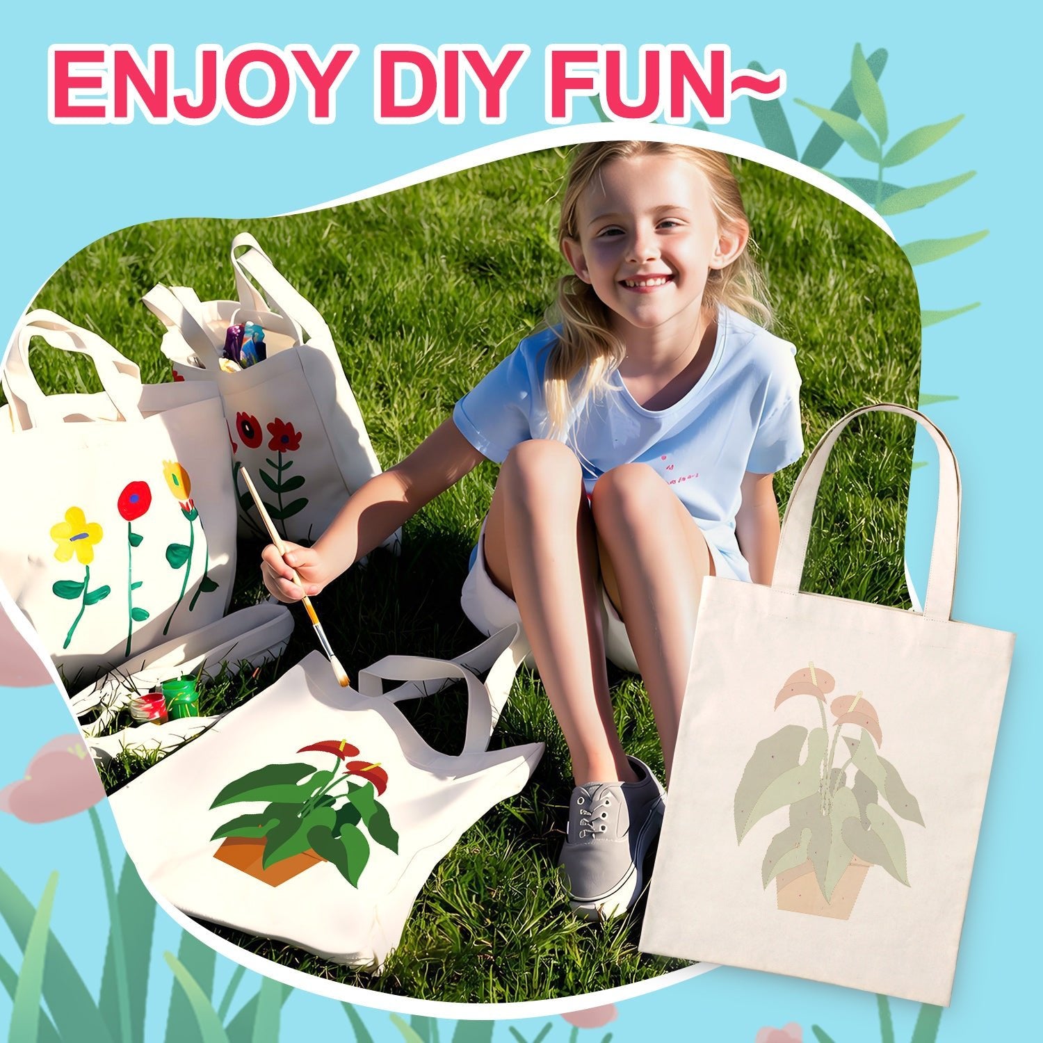 Anthurium Plant Carry Bag paint by numbers kit