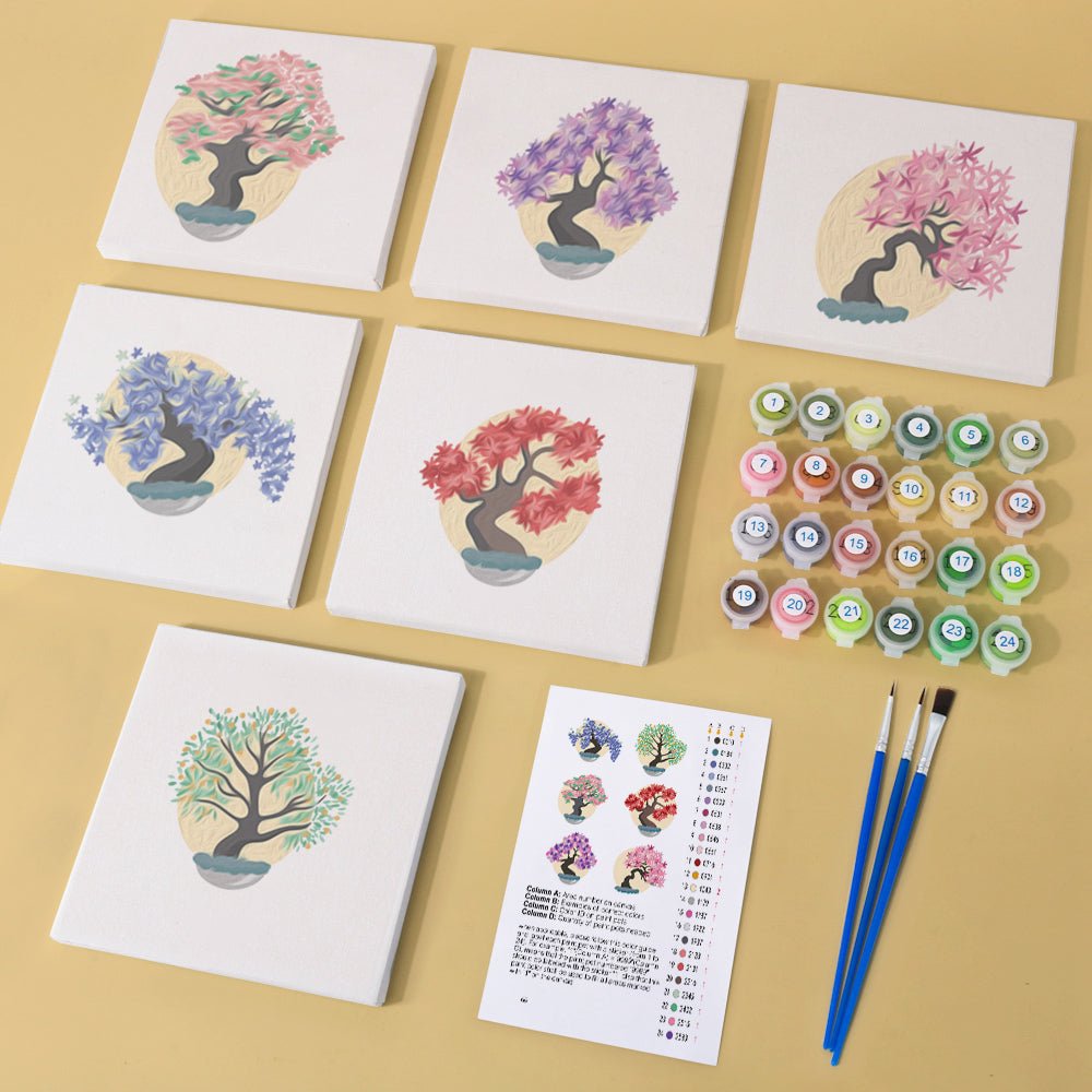 Seasons of Serenity Tree - Mini Paint by Numbers Kit (6 Pieces)