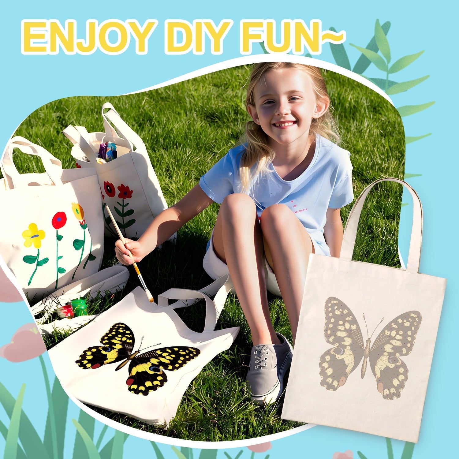 Midnight Butterfly Carry Bag paint by numbers kit