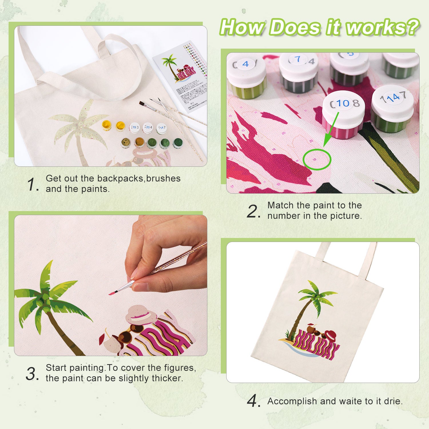 Island Holiday Carry Bag paint by numbers kit