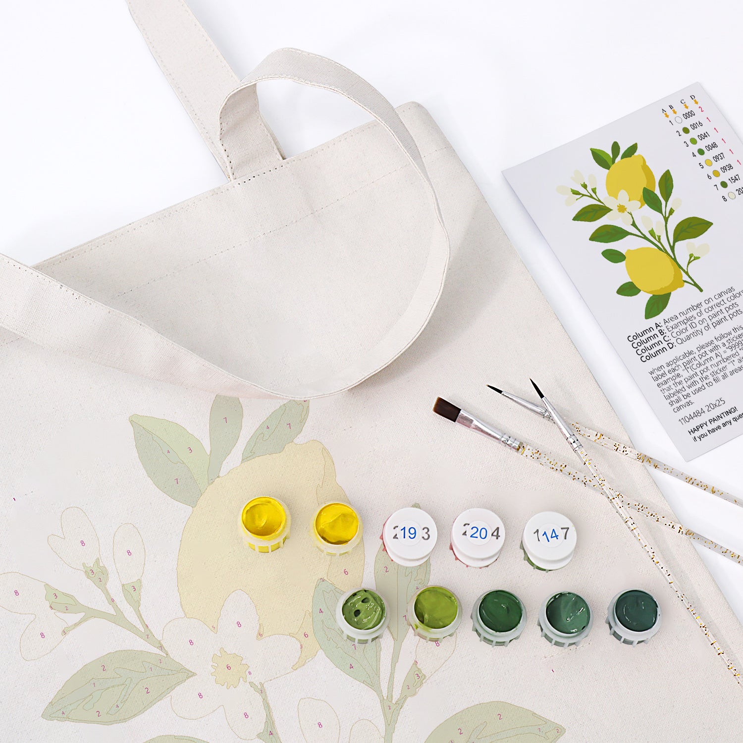 Lemon Grove Carry Bag paint by numbers kit