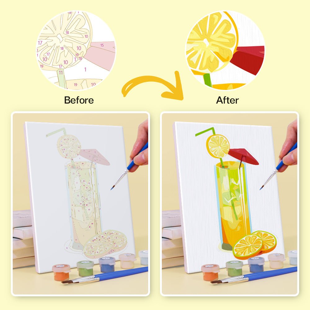 Fresh Juice - Mini Paint by Numbers Kit (6 Pieces) paint by numbers kit