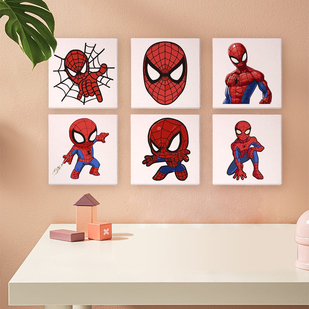Web Hero Minis - Mini Paint by Numbers Kit (6 Pieces) paint by numbers kit