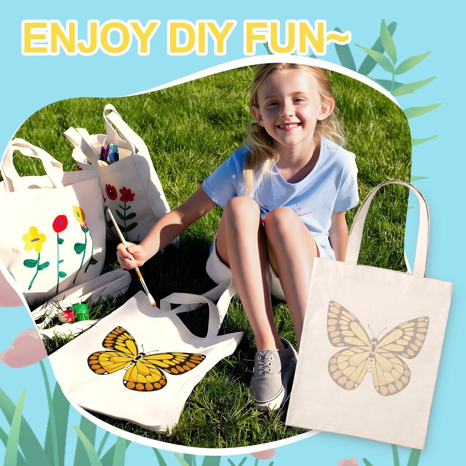 Monarch Butterfly Carry Bag paint by numbers kit
