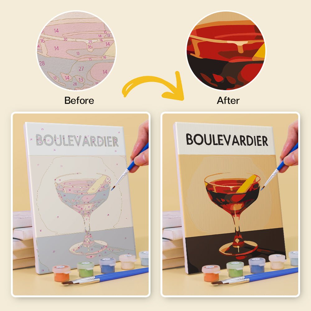 Sip & Paint Cocktails - Mini Paint by Numbers Kit (6 Pieces) paint by numbers kit