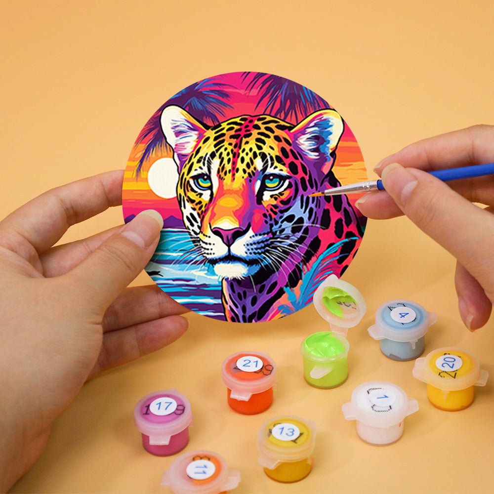 Sunset Wildlife - Coasters Paint by Numbers Kit (6 Pieces) paint by numbers kit