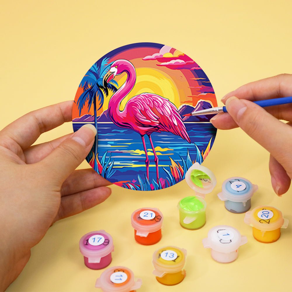 Tropical Birds Sunset - Coasters Paint by Numbers Kit (6 Pieces) paint by numbers kit