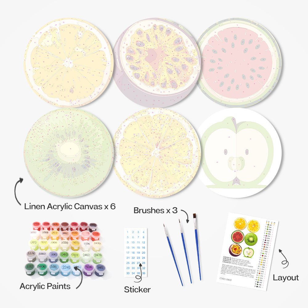Citrus Pop (6 Pieces) paint by numbers kit