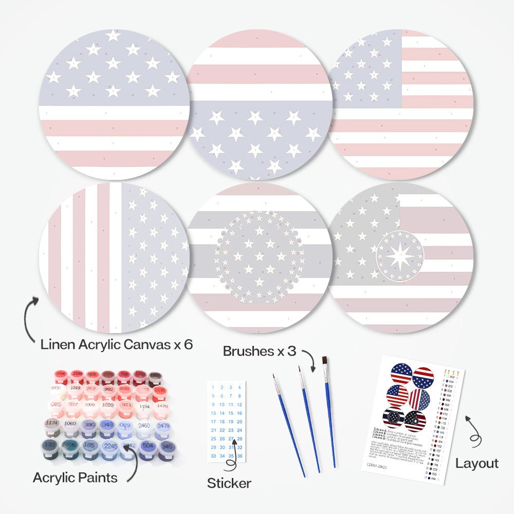 Liberty Stripes (6 Pieces) paint by numbers kit