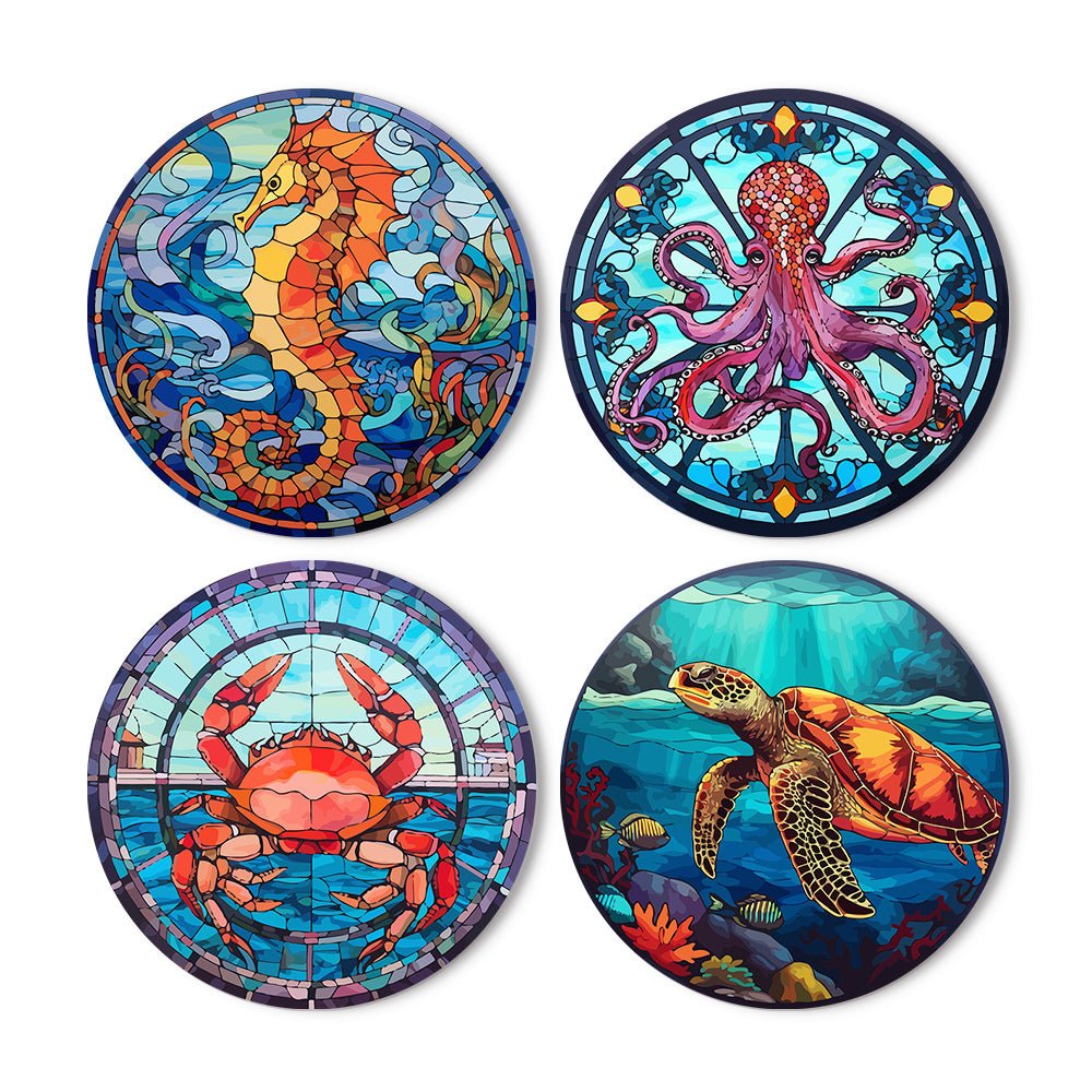 Ocean Mosaic (4 Pieces) paint by numbers kit