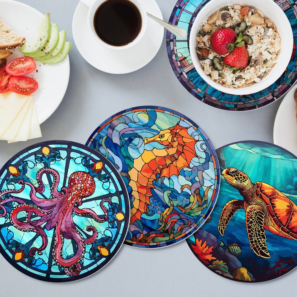 Ocean Mosaic (4 Pieces) paint by numbers kit