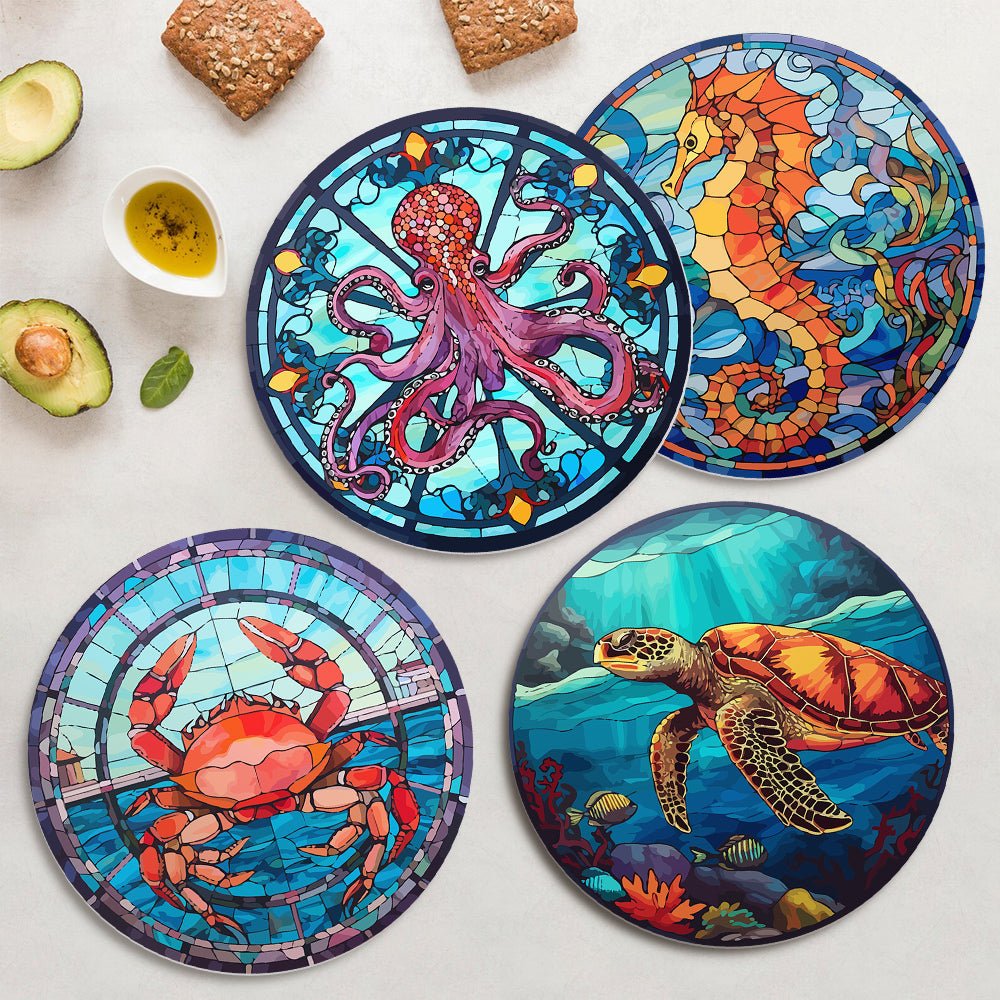Ocean Mosaic (4 Pieces) paint by numbers kit