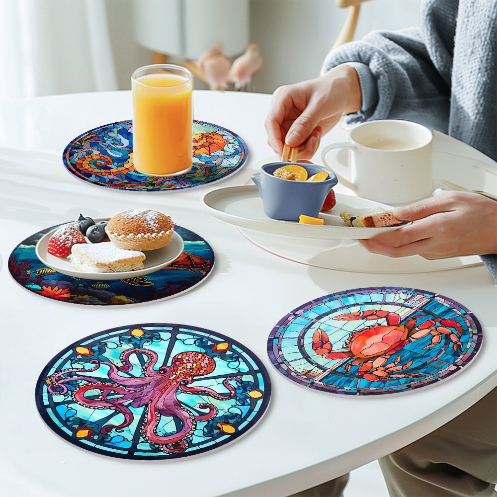 Ocean Mosaic (4 Pieces) paint by numbers kit