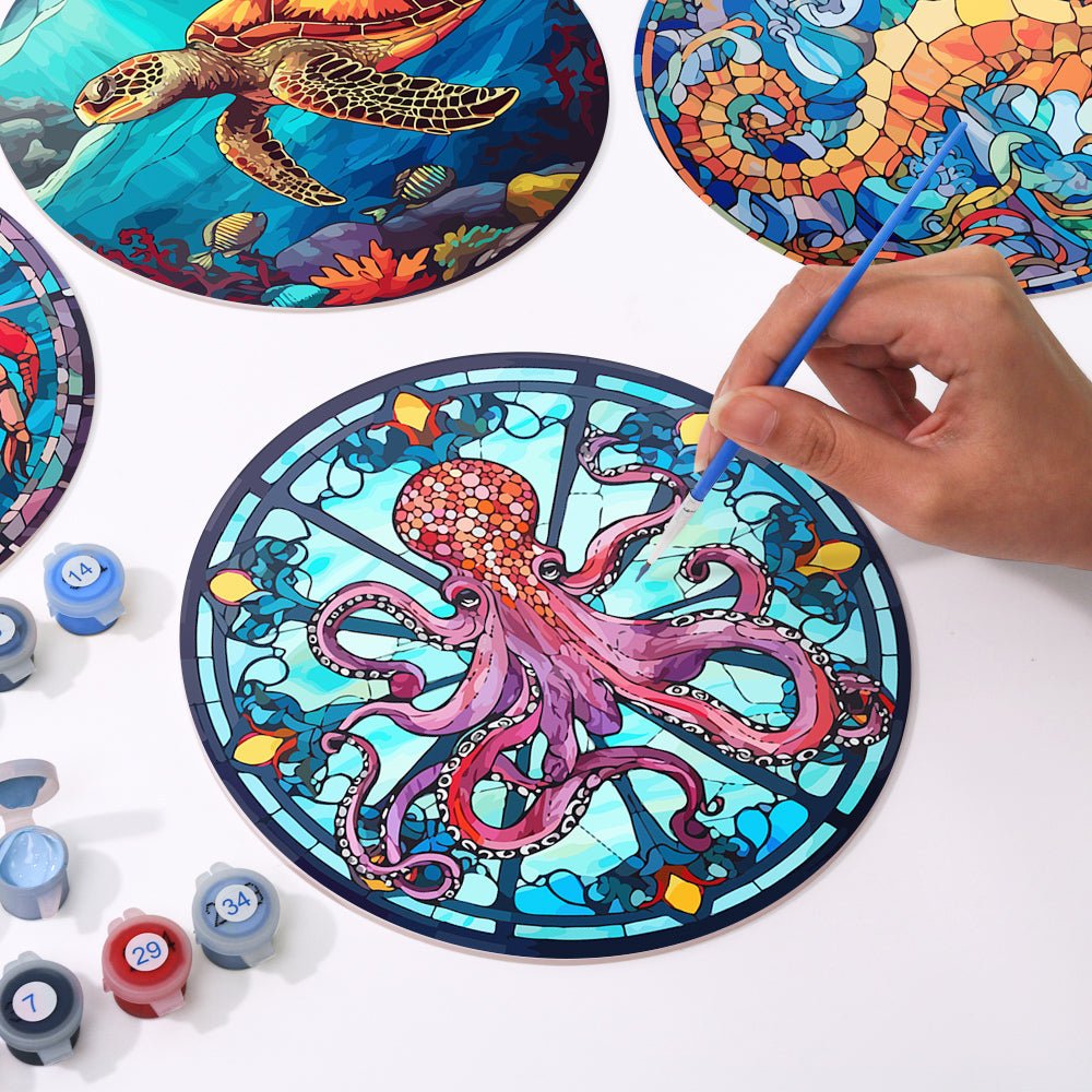 Ocean Mosaic (4 Pieces) paint by numbers kit