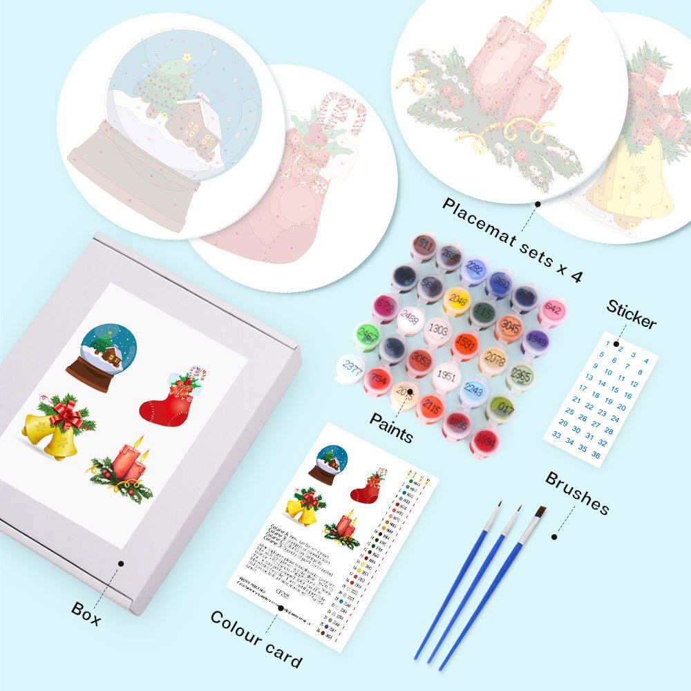 Winter Glow (4 Pieces) paint by numbers kit