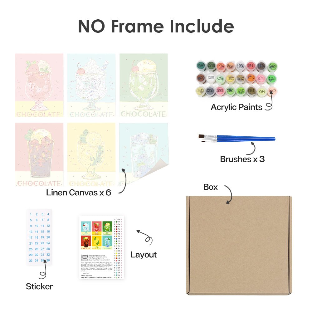 Chocolate Treats - Mini Paint by Numbers Kit (6 Pieces) paint by numbers kit
