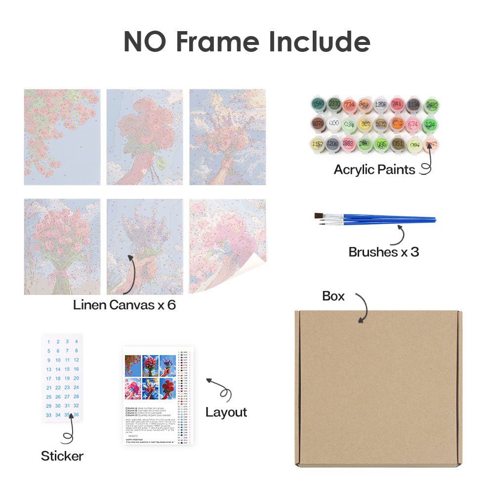 Held in Bloom - Mini Paint by Numbers Kit (6 Pieces) paint by numbers kit